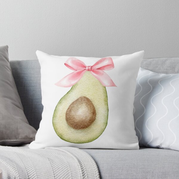 Item preview, Avocado with Pink Bow – Coquette Aesthetic Healthy Food Watercolor Design designed and sold by DivinePassion.