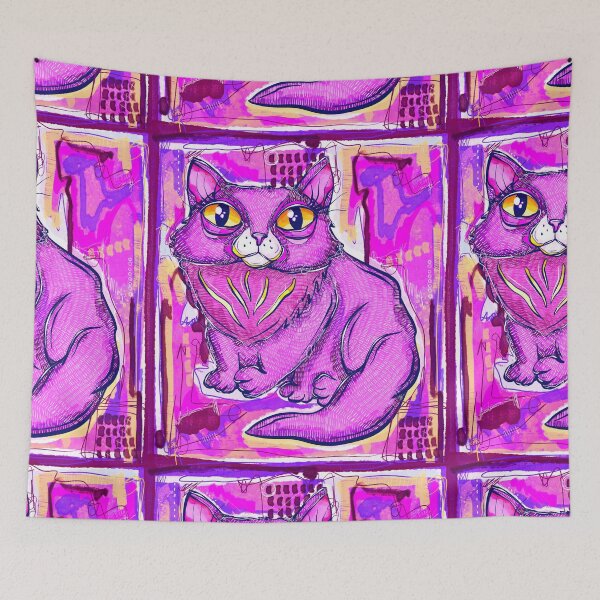 Item preview, fuchsia cat  designed and sold by crestfallenmermaid.