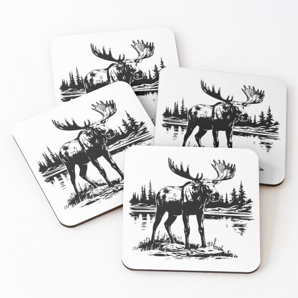 Item preview, Bull Moose Elk Habitat Wildlife Nature Hunt Wilderness designed and sold by inkoutninja.