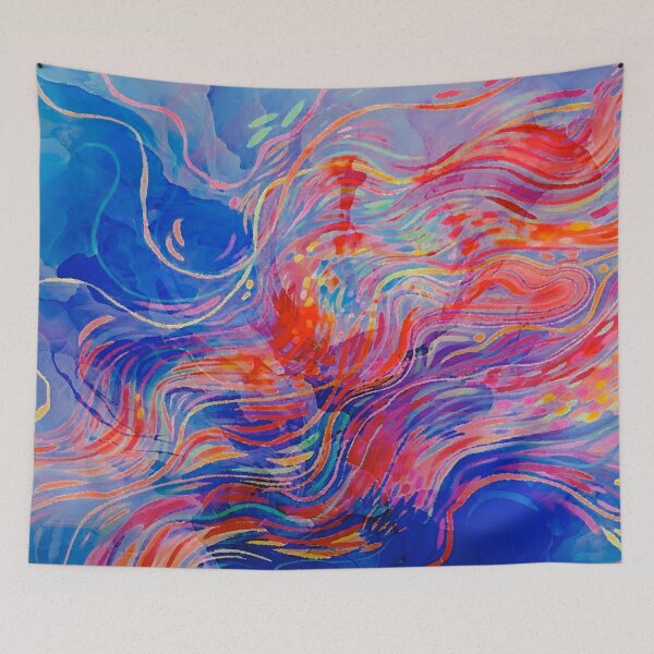 Item preview, Red Swirls Abstract designed and sold by ViaARTfactory.