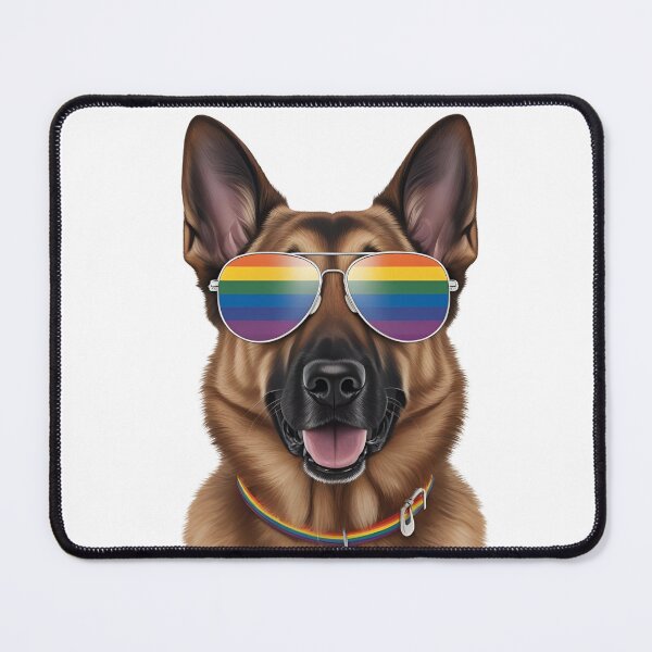 Item preview, Pride German Shepherd – LGBTQ Rainbow Dog Art with “Love is Love” Collar designed and sold by Fredster1966.