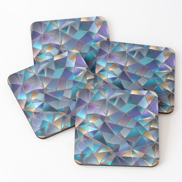 Item preview, Abstract Geometric Mosaic of Colorful Triangles and Reflective Surfaces designed and sold by CoolPixels.