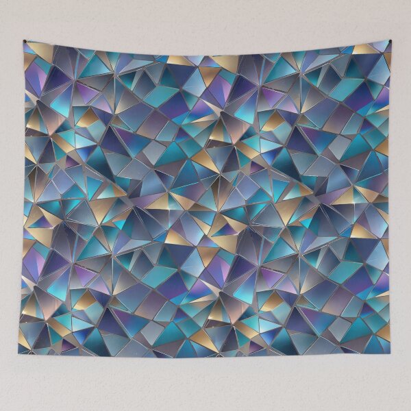 Item preview, Abstract Geometric Mosaic of Colorful Triangles and Reflective Surfaces designed and sold by CoolPixels.