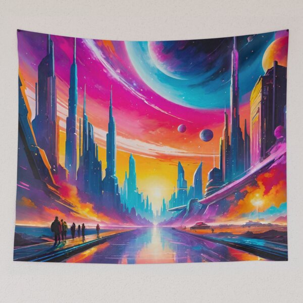 Item preview, Stroll on an Alien World – Futuristic Sunset Adventure designed and sold by GrizzlyCollective.