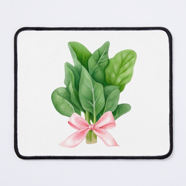 Item preview, Spinach Leafy Greens with Pink Bow – Coquette Cottagecore Watercolor Salad Aesthetic designed and sold by DivinePassion.