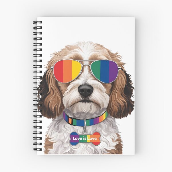 Artikelvorschau, Pride Cavapoo – LGBTQ Regenbogen-Hundekunst mit „Love is Love“-Halsband entworfen und verkauft von Fredster1966.