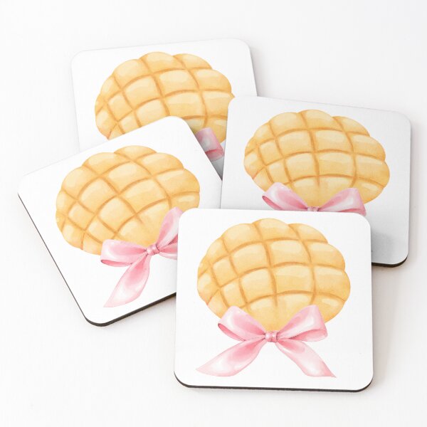 Item preview, Melon Pan with Pink Bow – Coquette Japanese Sweet Bread Watercolor Aesthetic designed and sold by DivinePassion.