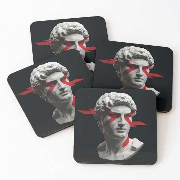 Item preview, Neo-Classical Rebel – Modern Marble Bust with Red Slash Aesthetic designed and sold by -DEEWOLF-.