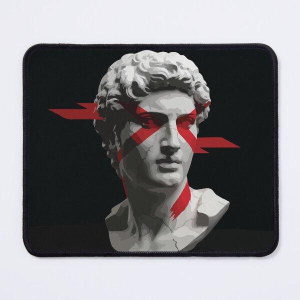 Item preview, Neo-Classical Rebel – Modern Marble Bust with Red Slash Aesthetic designed and sold by -DEEWOLF-.