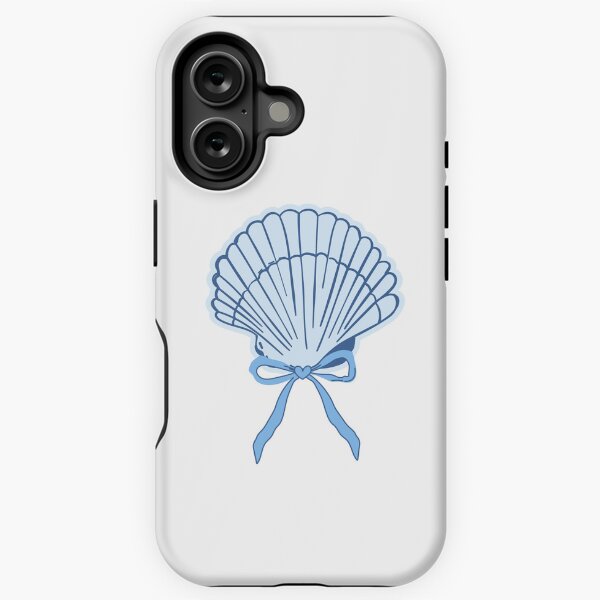 Vista previa del artículo con la obra «Concha con lazo azul. Lazo con corazón. Estética azul. Vaquera costera.», diseñado y vendido por CoCoArt-Ua.