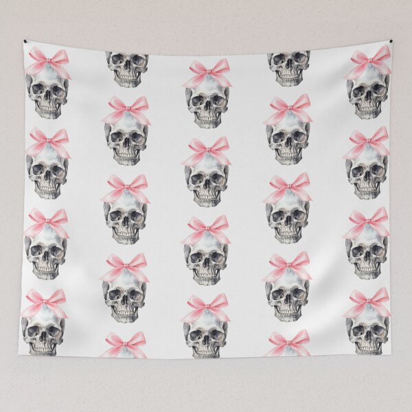 Item preview, Skull with Pink Bow – Coquette Goth Girl Aesthetic for Spooky Season & Summerween Halloween  designed and sold by DivinePassion.