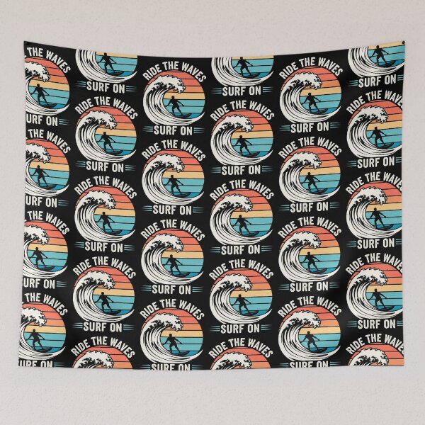 Item preview, Surf On Retro Sunset Wave Rider designed and sold by Taans-Creation.