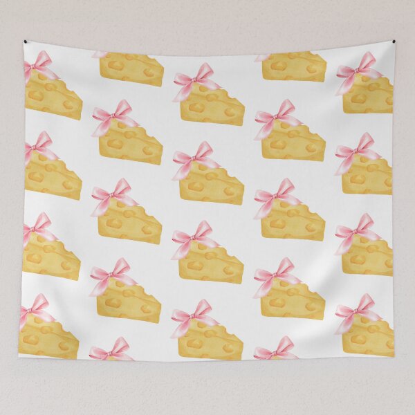 Item preview, Cheese Wedge with Pink Bow – Coquette Charcuterie Picnic Aesthetic designed and sold by DivinePassion.