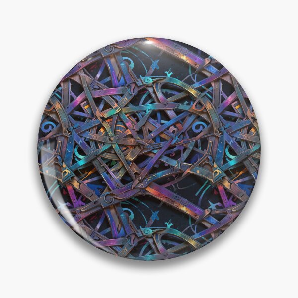 Item preview, Abstract Metal Structure with Vibrant Gradient Colors and Geometric Patterns designed and sold by CoolPixels.