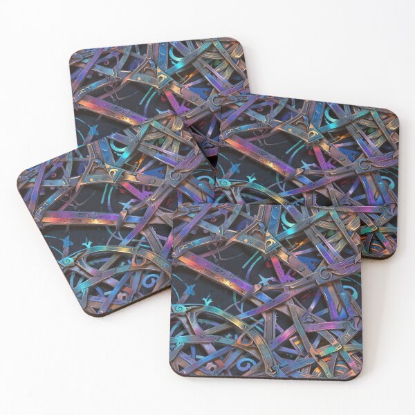 Item preview, Abstract Metal Structure with Vibrant Gradient Colors and Geometric Patterns designed and sold by CoolPixels.