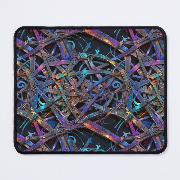 Item preview, Abstract Metal Structure with Vibrant Gradient Colors and Geometric Patterns designed and sold by CoolPixels.