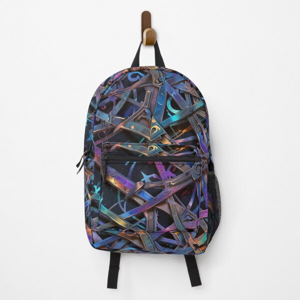 Item preview, Abstract Metal Structure with Vibrant Gradient Colors and Geometric Patterns designed and sold by CoolPixels.