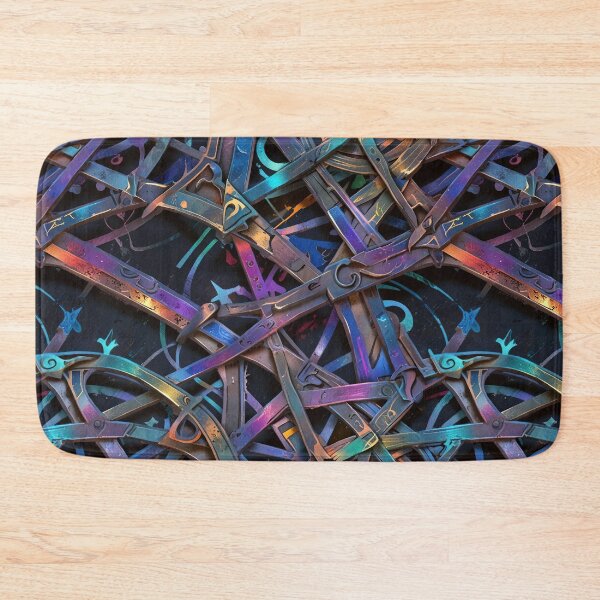 Item preview, Abstract Metal Structure with Vibrant Gradient Colors and Geometric Patterns designed and sold by CoolPixels.