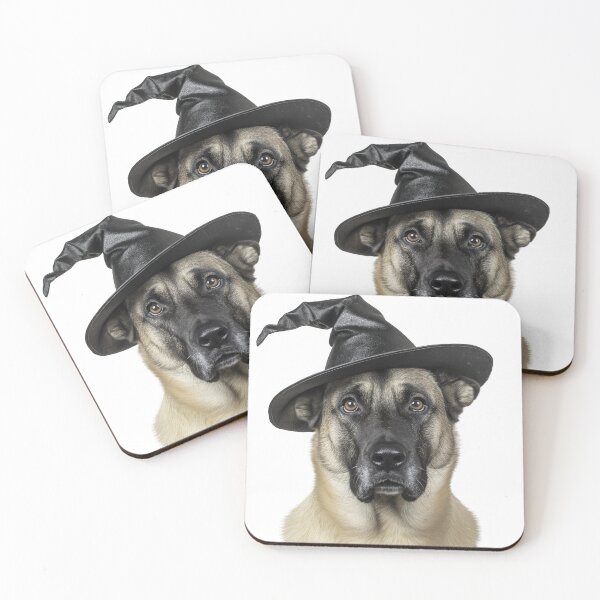Item preview, Anatolian Shepherd Dog Wearing Halloween Witch Hat designed and sold by LazyOwlStore.