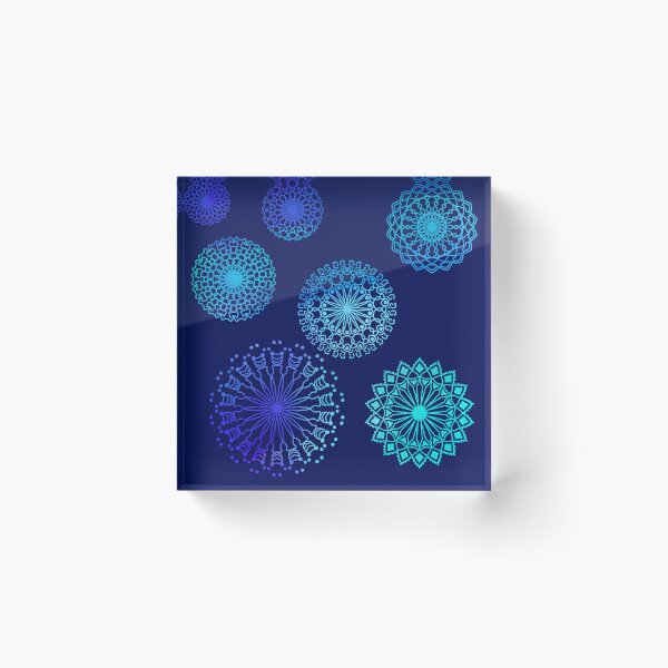 Item preview, Blue Gradient Mandalas on Midnight Blue  designed and sold by JaygiesDesign.