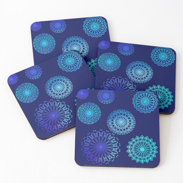 Item preview, Blue Gradient Mandalas on Midnight Blue  designed and sold by JaygiesDesign.