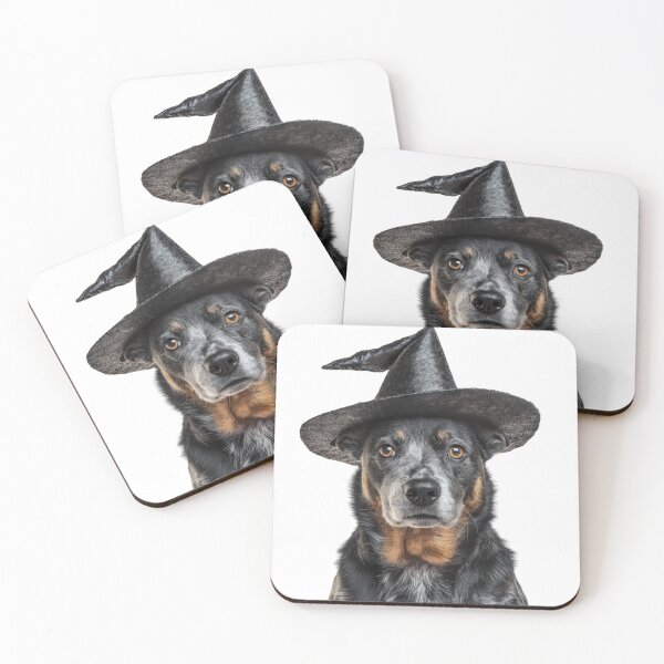 Item preview, Australian Cattle Dog Wearing Halloween Witch Hat designed and sold by LazyOwlStore.