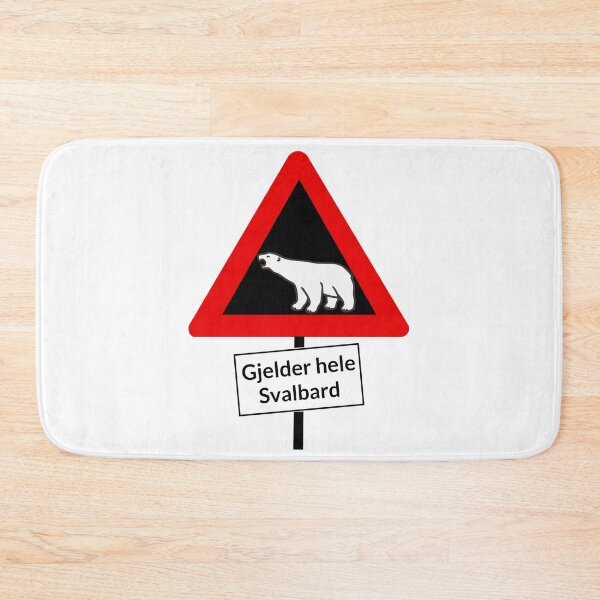 Item preview, Gjelder Hele Svalbard Polar Bear Crossing Warning Sign designed and sold by GraTEEtude.