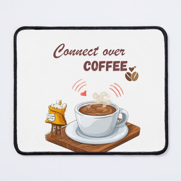 Item preview, Connect Over Coffee – Cute Animal Coffee Date Illustration – Kawaii Coffee Friendship Design designed and sold by ThaiArtShop.
