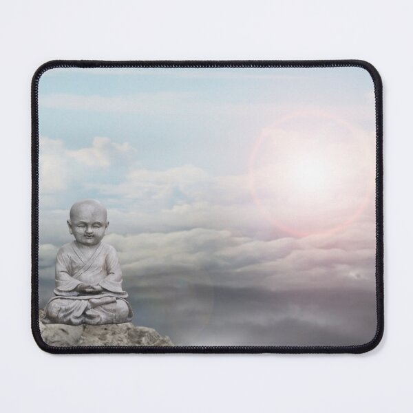 Item preview, Tiny Monk on the Mountain – Minimalist Zen Art with Clouds and Light designed and sold by adayinthesky.