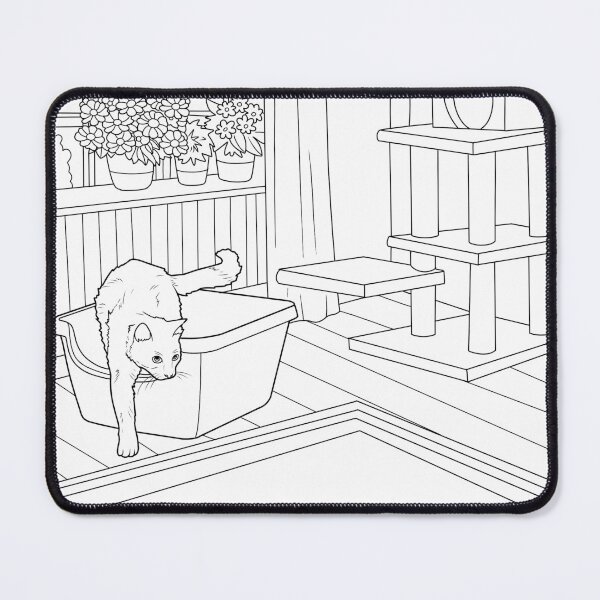Item preview, Quirky Cat Moment - Black and White Line Art designed and sold by Stadify.