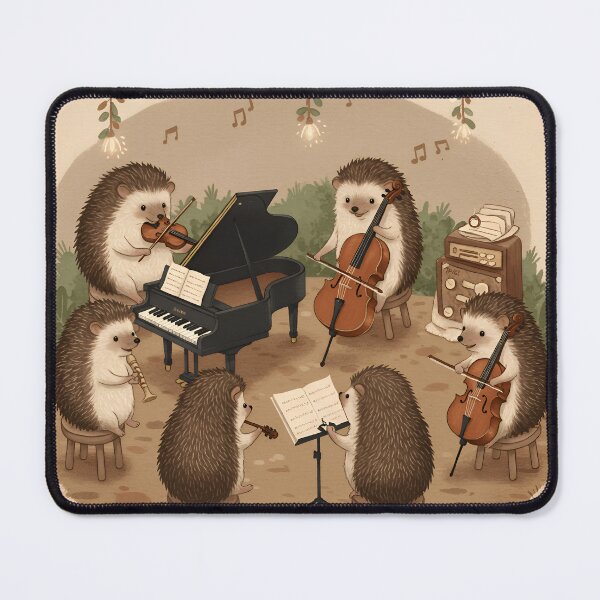 Item preview, Hedgehog Music Concert | Wholesome Animal Art for Posters & Tote Bags designed and sold by Simple_Lines2025.