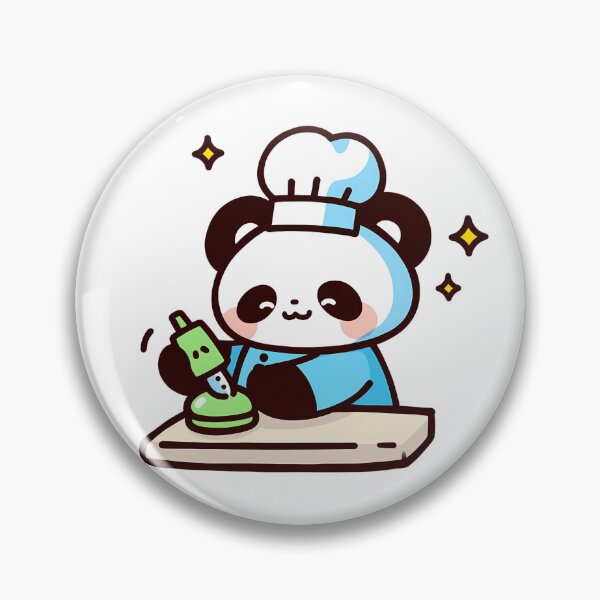 Item preview, A panda pastry chef baking bamboo macarons designed and sold by Elinotes.