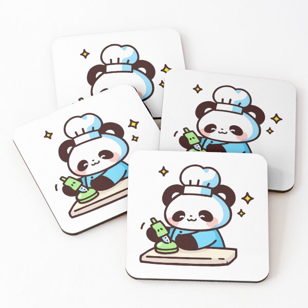 Item preview, A panda pastry chef baking bamboo macarons designed and sold by Elinotes.