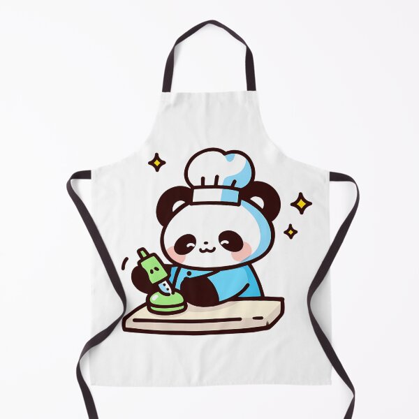 Item preview, A panda pastry chef baking bamboo macarons designed and sold by Elinotes.