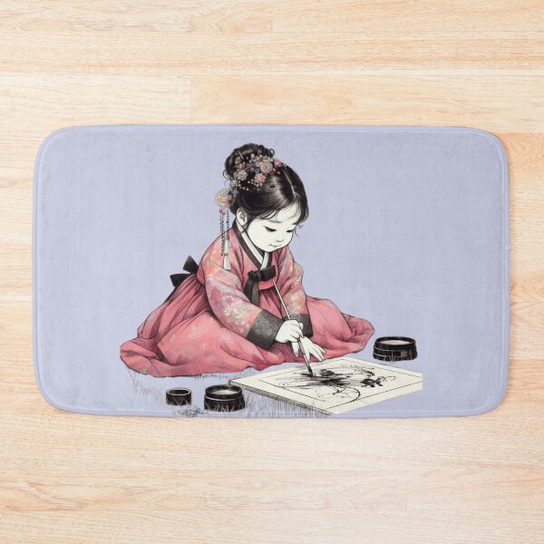 Item preview, Hanbok Girl Ink Painting Art designed and sold by Leo-stella.