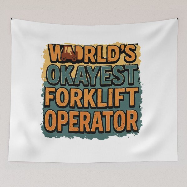 Item preview, World's Okayest Forklift Operator - Retro Vintage designed and sold by TeesYouWant.