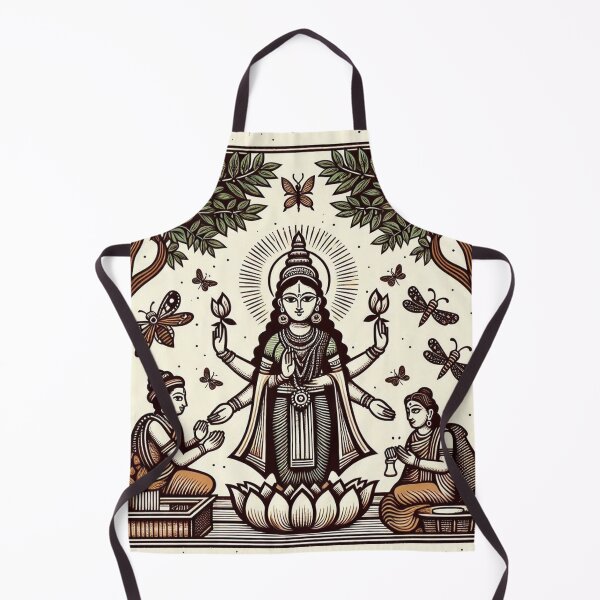 Item preview, Lakshmi in a Neem forest with attendants designed and sold by ZOXOFO.