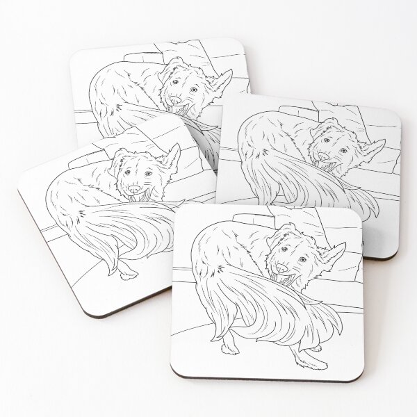 Item preview, Happy Dog Chasing Tail Line Art designed and sold by Stadify.