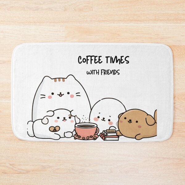 Item preview, Kawaii Coffee Pet Club – Cute Cat, Dog, Seal & Friends Drinking Coffee Together designed and sold by ThaiArtShop.