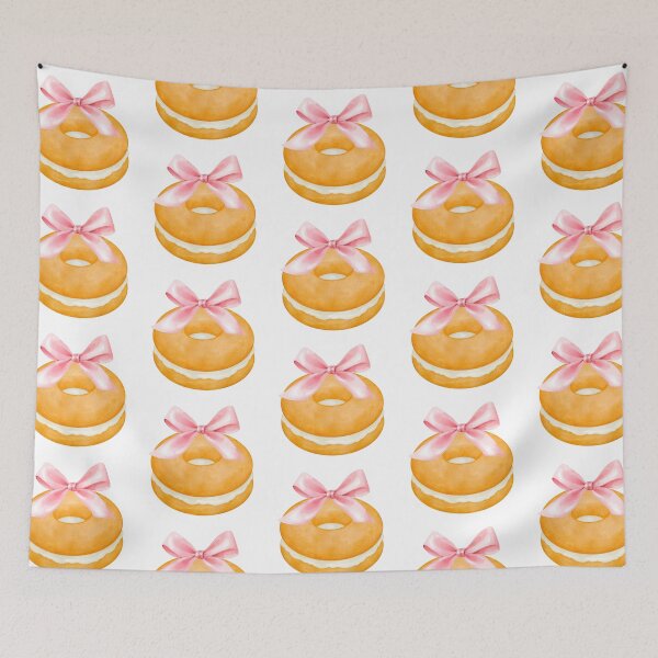 Item preview, Bagel with Cream Cheese and Pink Bow – Coquette Brunch Aesthetic designed and sold by DivinePassion.