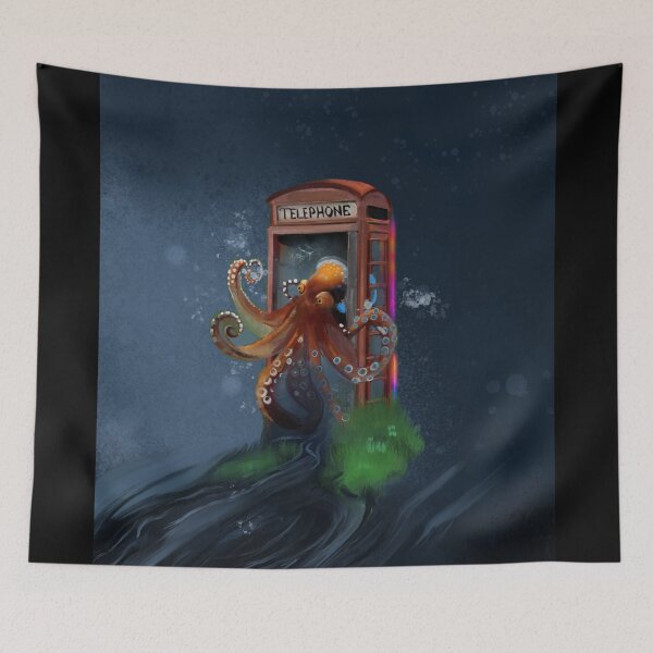 Item preview, Whimsical unique Octopus Illustration  designed and sold by jassoart.