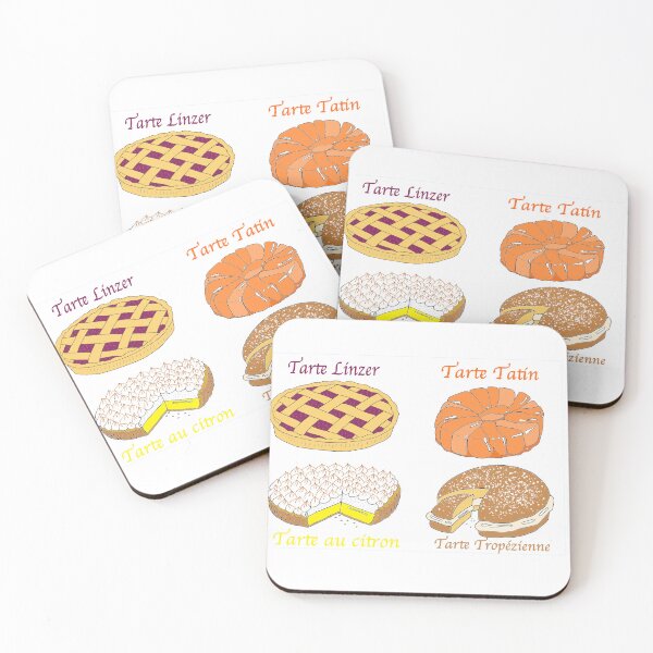 Item preview, French Tarts – Delicious Illustration of 4 Classic Desserts designed and sold by CecileLenam.