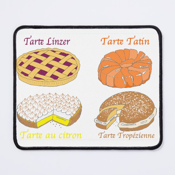 Item preview, French Tarts – Delicious Illustration of 4 Classic Desserts designed and sold by CecileLenam.