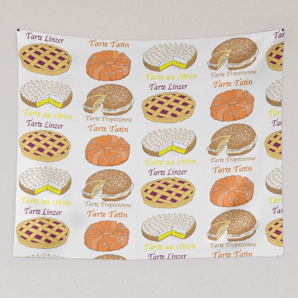 Item preview, French Tarts – Delicious Illustration of 4 Classic Desserts designed and sold by CecileLenam.