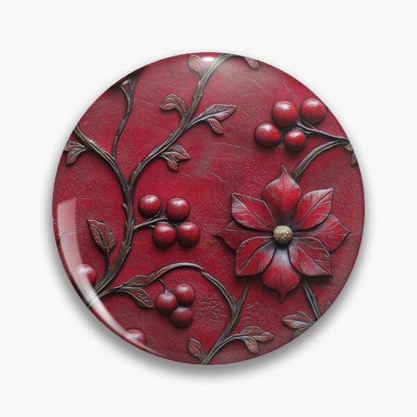 Artikelvorschau, Crimson Floral Harmony – Abstract Leather Pattern entworfen und verkauft von SylvieVibes.
