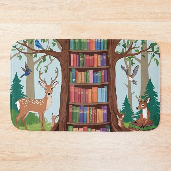 Item preview, Enchanted Forest Library – Whimsical Book Haven Illustration designed and sold by Wildflowerinc.