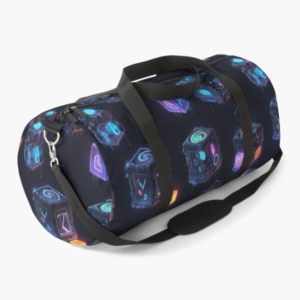 Item preview, Mystical Floating Cubes With Glowing Symbols in a Futuristic Dark Setting designed and sold by CoolPixels.