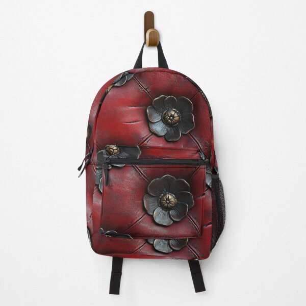 Item preview, Crimson Petal Harmony – Abstract Floral Leather Pattern designed and sold by SylvieVibes.