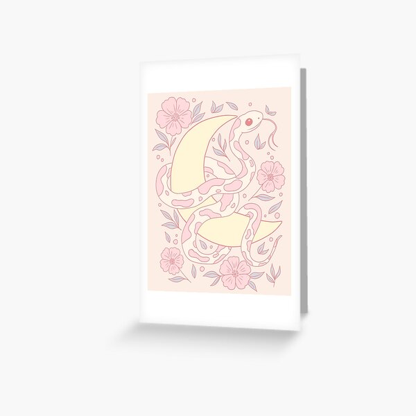 Item preview, Serpent pastel avec lune et fleurs designed and sold by Jess.a.creates.