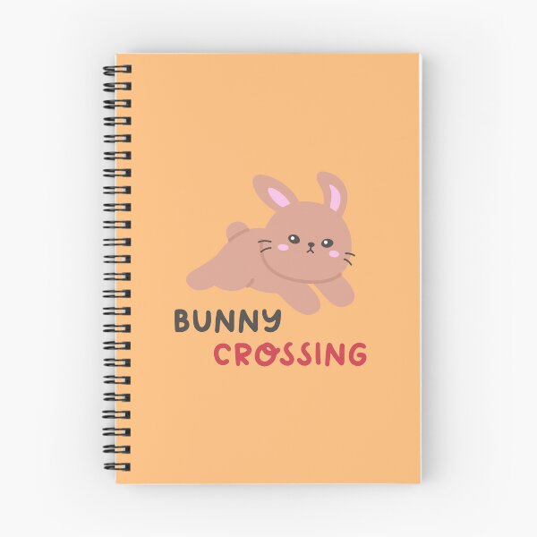 Item preview, Bunny Crossing: un adorable conejo de Pascua corriendo con un llamativo letrero designed and sold by BubiStudio.